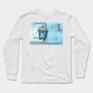 Bryn Mawr Light Blue Owl Lantern Long Sleeve T-Shirt